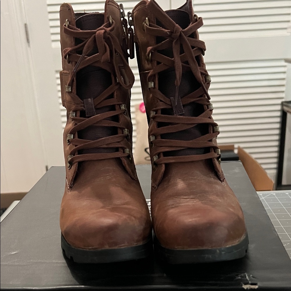 Sorel Dark Brown Combat Boots-winter clearance!